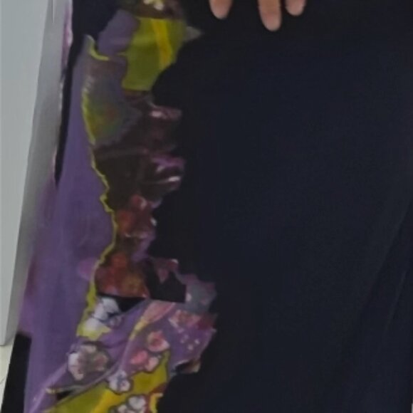 Idle /Artistic Watercolor Mesh Mock Neck Maxi Dress XL - Picture 5 of 5